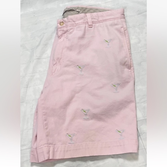 Men’s Pink Martini Washed Stoned & Beaten Shorts Size 36 Chino Classic Party - Picture 2 of 16